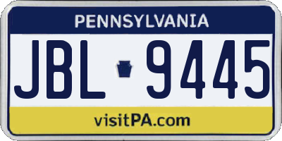 PA license plate JBL9445