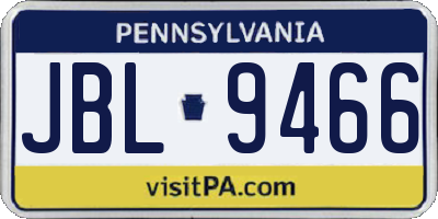 PA license plate JBL9466