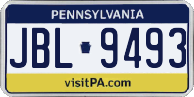 PA license plate JBL9493