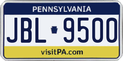 PA license plate JBL9500