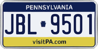 PA license plate JBL9501