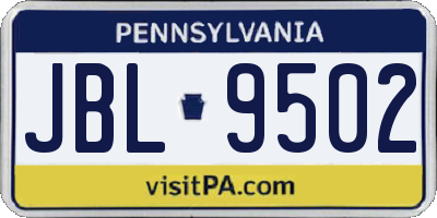 PA license plate JBL9502