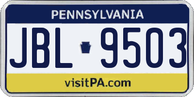 PA license plate JBL9503