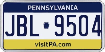 PA license plate JBL9504