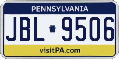 PA license plate JBL9506