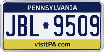 PA license plate JBL9509