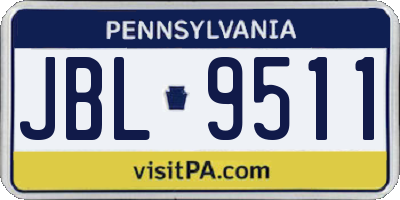 PA license plate JBL9511