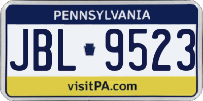 PA license plate JBL9523