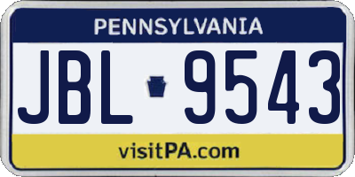 PA license plate JBL9543