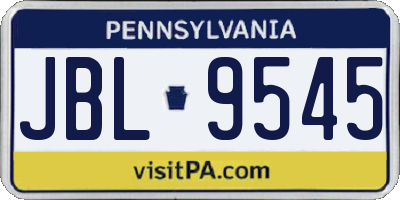 PA license plate JBL9545