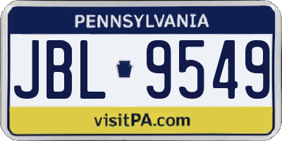 PA license plate JBL9549
