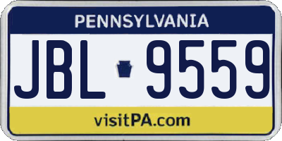 PA license plate JBL9559