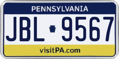 PA license plate JBL9567