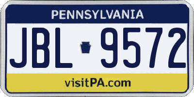 PA license plate JBL9572