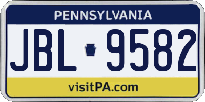 PA license plate JBL9582