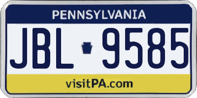 PA license plate JBL9585
