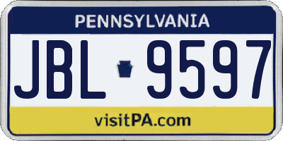 PA license plate JBL9597