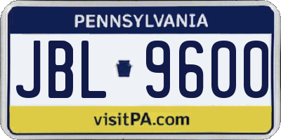 PA license plate JBL9600