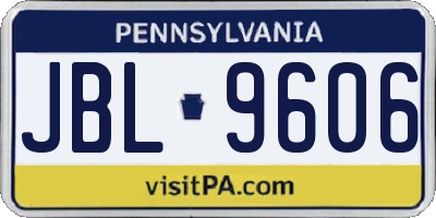 PA license plate JBL9606