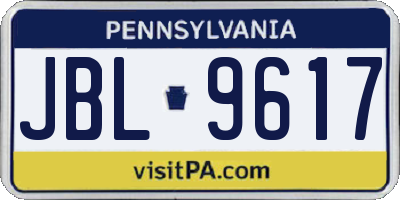 PA license plate JBL9617