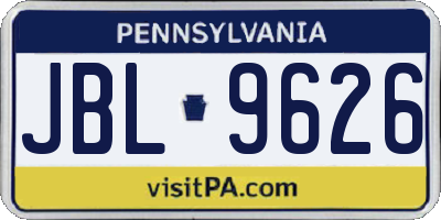 PA license plate JBL9626
