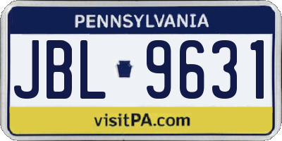 PA license plate JBL9631