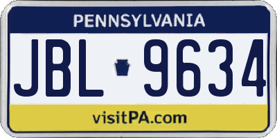 PA license plate JBL9634