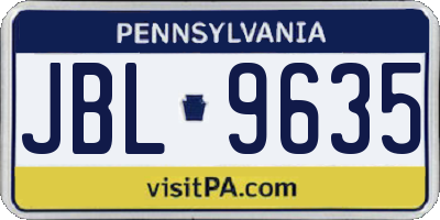 PA license plate JBL9635
