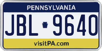 PA license plate JBL9640