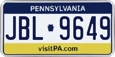 PA license plate JBL9649