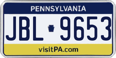 PA license plate JBL9653