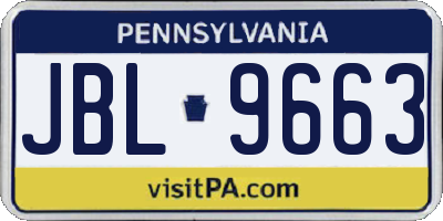 PA license plate JBL9663