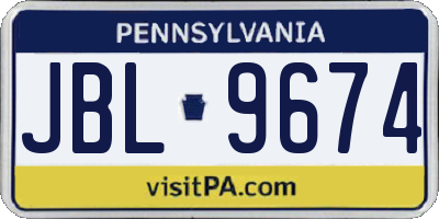 PA license plate JBL9674