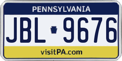 PA license plate JBL9676