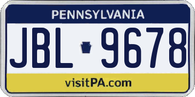 PA license plate JBL9678