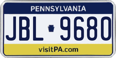 PA license plate JBL9680