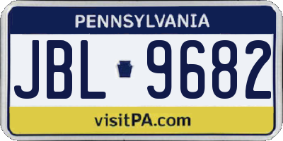 PA license plate JBL9682