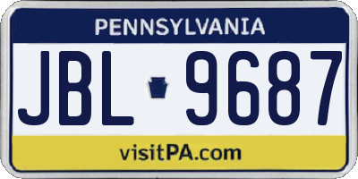 PA license plate JBL9687