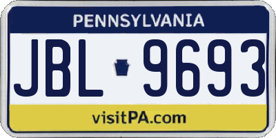 PA license plate JBL9693