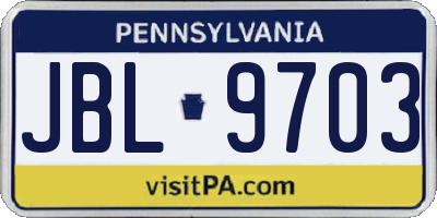 PA license plate JBL9703