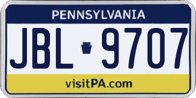 PA license plate JBL9707