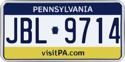 PA license plate JBL9714