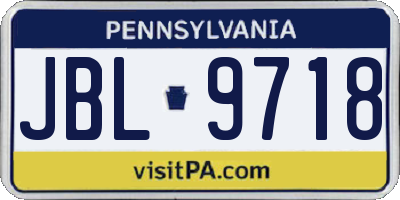 PA license plate JBL9718