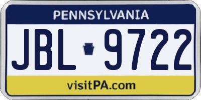 PA license plate JBL9722