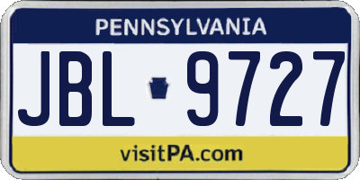 PA license plate JBL9727