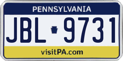 PA license plate JBL9731