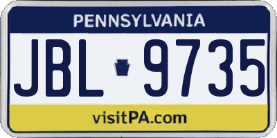 PA license plate JBL9735