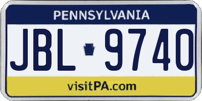 PA license plate JBL9740