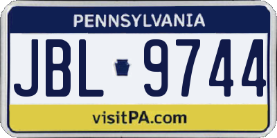 PA license plate JBL9744