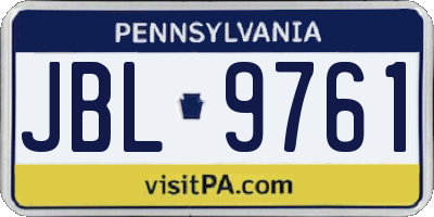 PA license plate JBL9761